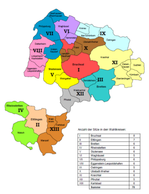Karte der Wahlkreise für die Wahl 2024