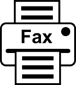 Piktogramm zur Verdeutlichung von Inhalten in Leichter Sprache das ein Faxgerät zeigt