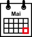 Piktogramm zur Verdeutlichung von Inhalten in Leichter Sprache das ein Kalenderblatt zeigt