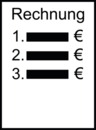 Piktogramm zur Verdeutlichung von Inhalten in Leichter Sprache das einen Rechnungsbeleg zeigt
