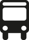 Piktogramm zur Verdeutlichung von Inhalten in Leichter Sprache das die Front eines Busses zeigt