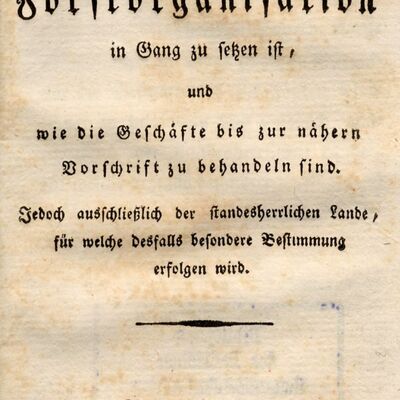 Die Forstorganisation von 1808 regelte den Neuaufbaub der badischen Forstverwaltung