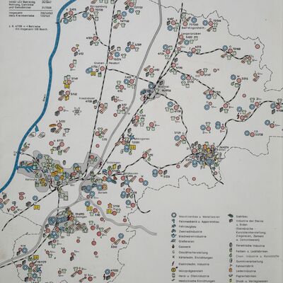 Bild vergrößern: Industriebetriebe im Landkreis Karlsruhe um 1972