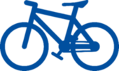 Piktogramm zur Verdeutlichung von Inhalten in Leichter Sprache, welches ein Fahrrad zeigt