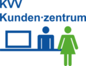 Piktogramm zur Verdeutlichung von Inhalten in Leichter Sprache, welches eine Kundin am Schalter des KVV Kundenzentrums zeigt