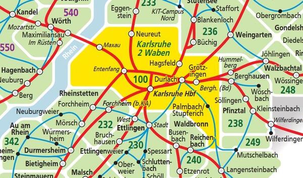 Piktogramm zur Verdeutlichung von Inhalten in Leichter Sprache, welches einen Ausschnitt des Kvv Wabenplans zeigt